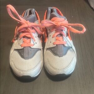 Nike Gray and Orange Sneakers with Breathable Mesh